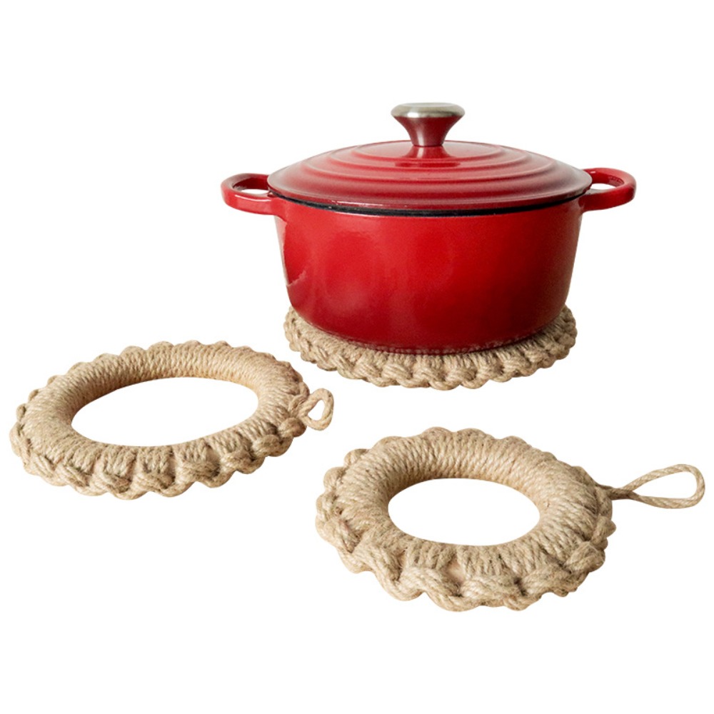 2Pcs Rustic Jute Woven Trivets - Cast Iron Tetsubin recension och pris
