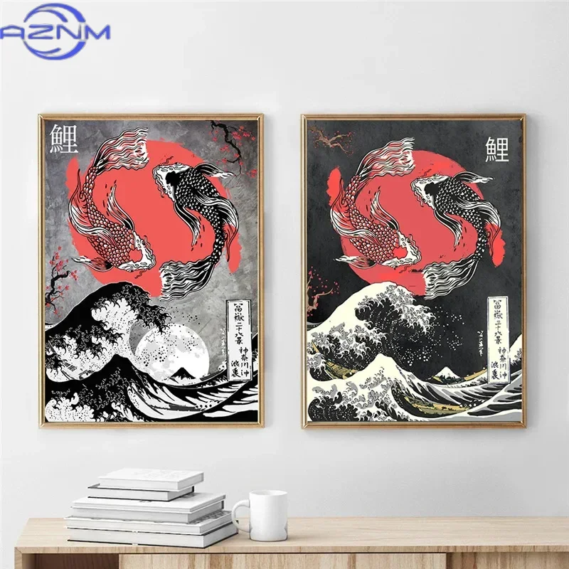 AZNM Canvas Painting Big Wavy  - Japanese Lifestyle And Traditions recension och pris