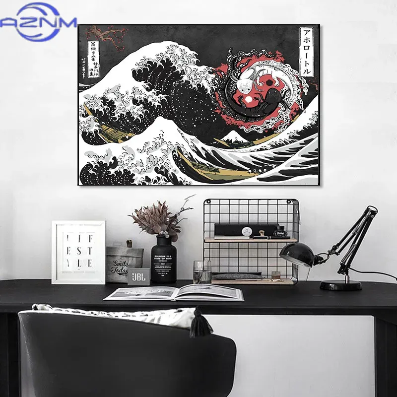 AZNM Canvas Painting Big Wavy  - Japanese Lifestyle And Traditions recension och pris